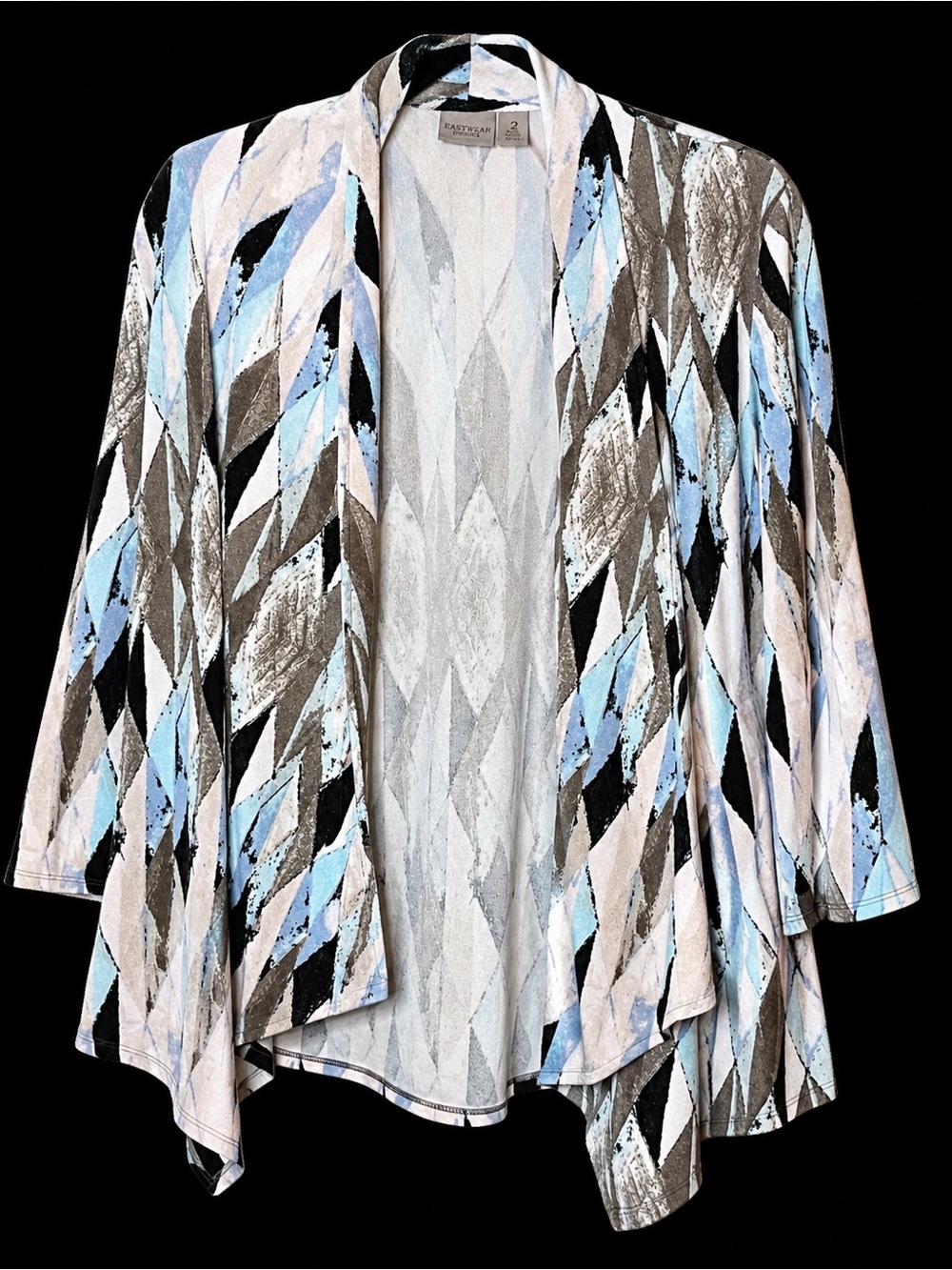 Chico’s Easywear Abstract Open Front Cardigan Women’s Size 2